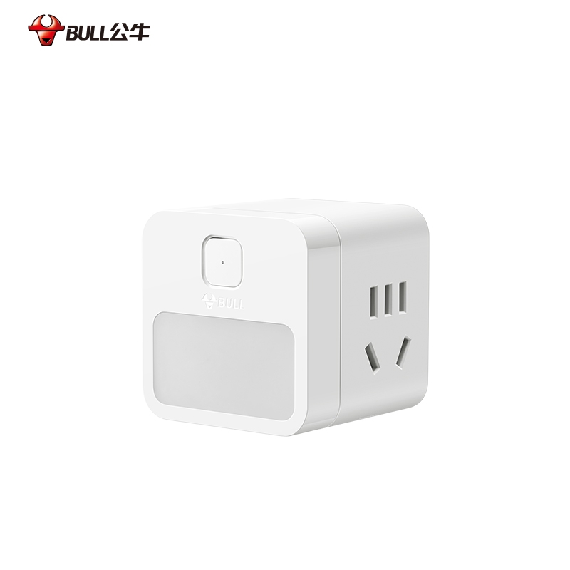 公牛魔方插座床头小夜灯无线排插一转二多功能插座拓展器UD2102